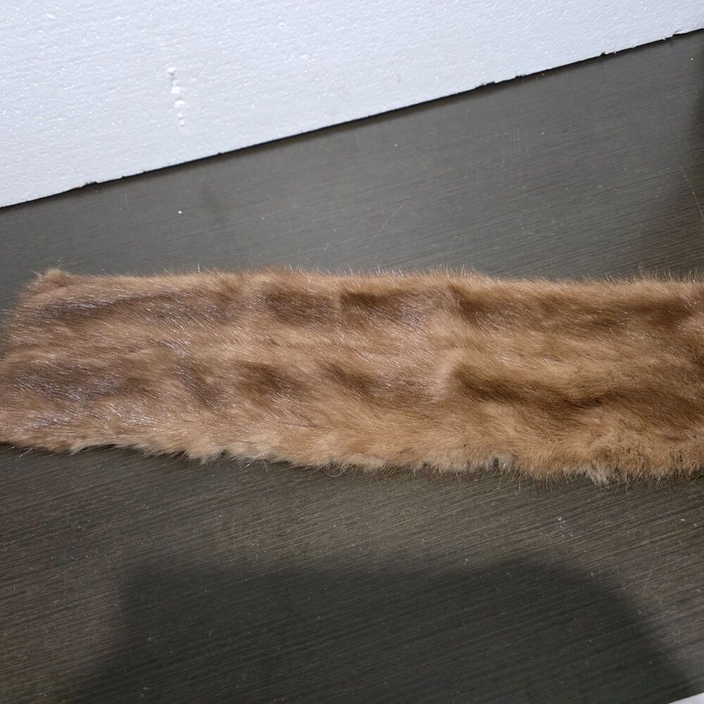 Vtg Mink Fur Collar Light Brown on Coats/Dresses/Sweaters Projects 22,5" x 5"